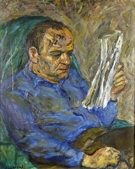 Józef Czapski, Portret Gustawa Herlinga-Grudzińskiego, 1969, Instytut Literacki w Maisons-Laffitte, fot. Tomasz Łabędź