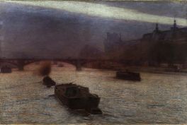 Konserwacja obrazu Aleksandra Gierymskiego "Wieczór nad Sekwaną"